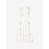 Huishan Zhang Womens May Crystal-embellished Stretch-scuba Midi Dress Scuba White