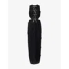 Huishan Zhang Womens Saffi Cut-out Embellished Lace Woven Gown Black In Black