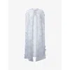 Huishan Zhang Womens Samantha Floral Lace Woven Cape Blue In White