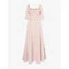 Huishan Zhang Womens Pink Daliah Embellished Woven Gown