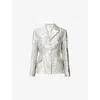Huishan Zhang Womens Silver Gill Jacquard Woven Jacket In Gray