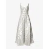 Huishan Zhang Womens Silver Ramona Jacquard Woven Maxi Dress In Silver