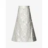 Huishan Zhang Womens Silver Vicky Jacquard Woven Midi Skirt In Silver