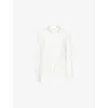 Huishan Zhang Womens White Ondine Embellished-collar Cotton Shirt