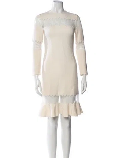 Pre-owned Huishan Zhang Wool Knee-length Dress In Neutrals