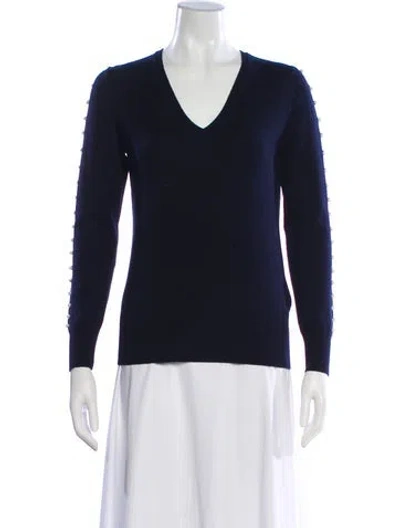 Pre-owned Huishan Zhang Wool V-neck Sweater In Blue
