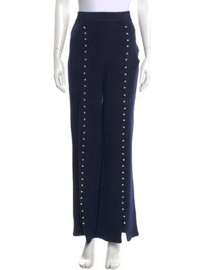 Pre-owned Huishan Zhang Wool Wide Leg Pants In Blue