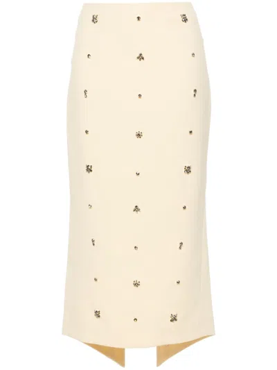 Huishan Zhang Thalia Crepe Midi Skirt In Yellow