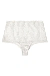 Huit Amoureuse High Waist Embroidered Lace Briefs In White