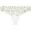 Huit Dance Des Fleurs Embroidered Mesh Tanga In Floral Green