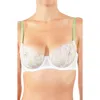 Huit Dance Des Fleurs Embroidered Mesh Underwire Bra In Floral Green