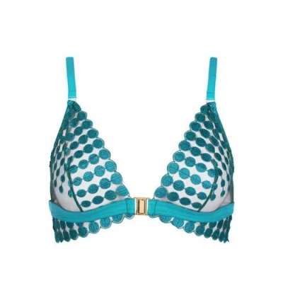 Huit Deco Dots Lace Bralette Bra In Blue