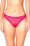 Huit Eclatante Lace Thong In Fuchsia