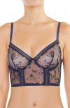 HUIT INSOUCIANTE EMBROIDERED DEMI BUSTIER