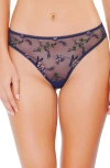 HUIT HUIT INSOUCIANTE EMBROIDERED THONG