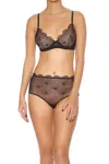 Huit Mandarin Balcony Bra In Black In Black
