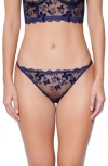 Huit Papillion Embroidered Tulle Bikini Briefs In Navy