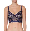 Huit Papillion Embroidered Underwire Bustier In Blue