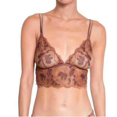 Huit Poème Wireless Bralette In Mocha Brown