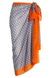 Huit Printed Cotton Cover-up Pareo In Gray