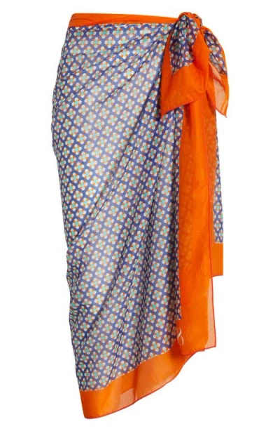 Huit Printed Cotton Cover-up Pareo In Gray