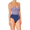 Huit Strapless Underwire One-piece Swimsuit In Blue