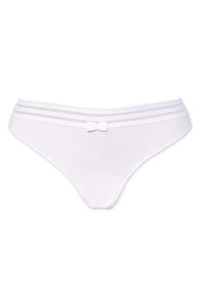 Huit Sweet Cotton Blend Thong In White