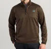 Huk Coldfront+ 1/4 Zip Pullover In Pluff Mud Heather In Transparent