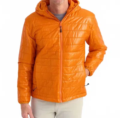 Huk Gulf Stream Insulated Hooded Jacket In Orange Pepper In Multi