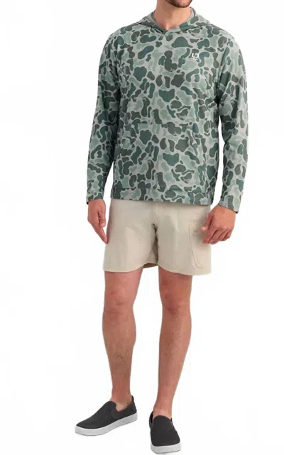 Huk Leeward Lightweight Fleece Hoodie In Volcanic Ash In Animal Print
