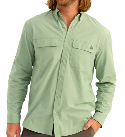 Huk Men's  A1a Long Sleeve Button Up Shirt In Green