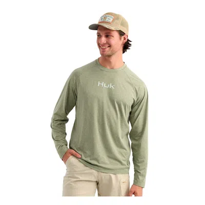 Huk Men's  Airweight Long Sleeve T-shirt In Green