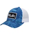 Huk Men's  Blue Ocean Palm Trucker Snapback Hat In Blue