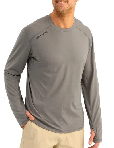 Huk Men's  Breakwater Long Sleeve T-shirt In Gray
