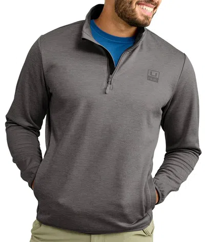 Huk Men's  Coldfront+ Performance Long Sleeve 1/4 Zip In Gray