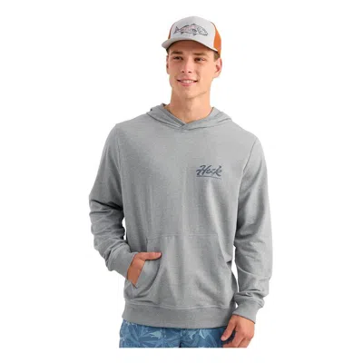 Huk Men's  Edisto Bass Batch Terry Hoodie In Gray