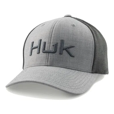 Huk Men's  Embroidered Heather 110 Trucker Hat In Gray