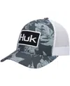 Huk Men's  Graphite Ocean Palm Trucker Snapback Hat In Graphite