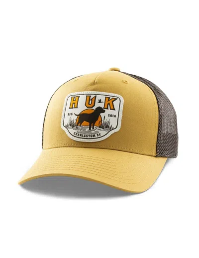 Huk Men's  Lab Patch Trucker Adjustable Hat In Yellow