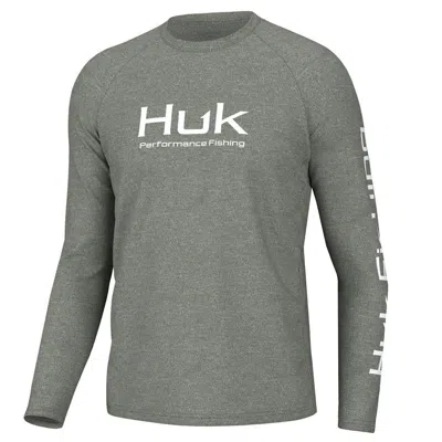 Huk Men's  Pursuit Long Sleeve T-shirt In Gray