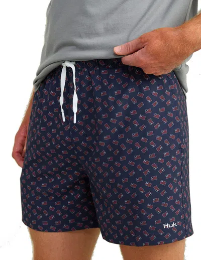 Huk Men's  Pursuit Volley Swim Chino Shorts In Blue