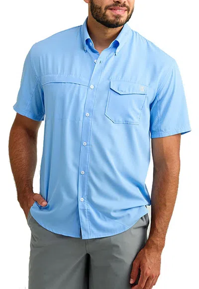 Huk Men's  Tide Point Button Up Shirt In Blue