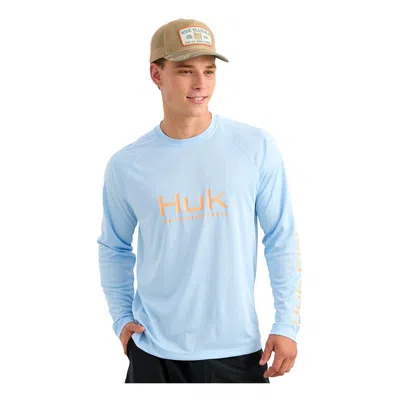 Huk Men's  Vented Pursuit Long Sleeve T-shirt In Blue