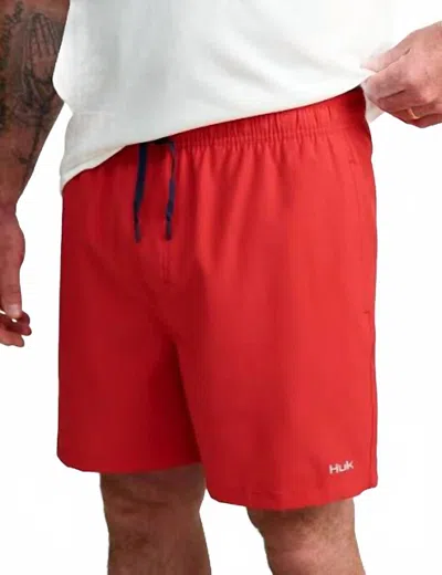 Huk Men's Pursuit Volley Swim Shorts In Channel Marker In Multi