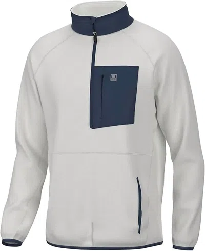 Huk Men's Waypoint Fleece 1/2 Zip Jacket In Egret In White