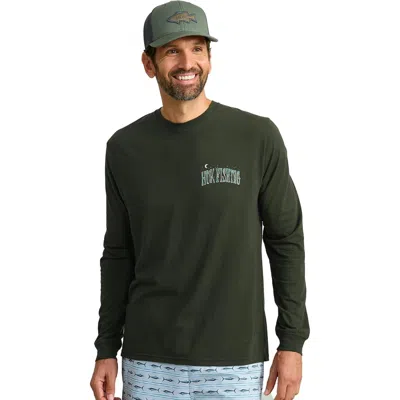 Huk T-shirt Men's Cypress Landing Graphic Print Fishing Performance Dsgl818 In Green