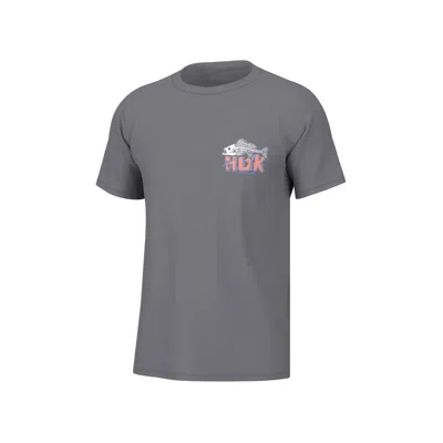 Huk T-shirt Men's Night Owl Graphic Print Upf 50+ Fishing Performance Dsgl933 In Gray