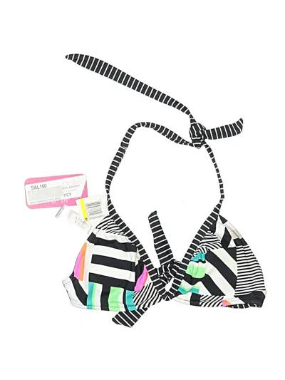 Pre-owned Hula Honey Swimsuit Top Black Graphic Pattern Swimwear