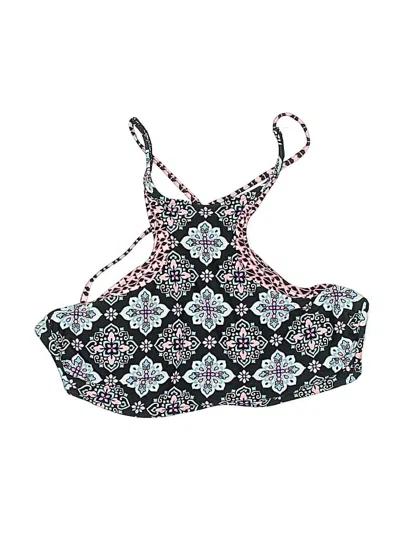Pre-owned Hula Honey Swimsuit Top Black Paisley Pattern Swimwear