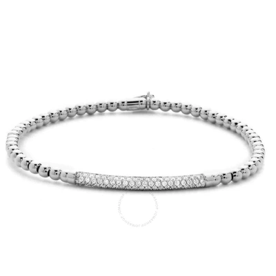 Hulchi Belluni 20344m-ww 18k Wg Bracelet Pave Bar Diamonds 0.32 Cttw In Metallic